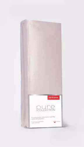 Pure prześcieradło satynowe z gumką jednobarwne Detexpol pudrowy róż