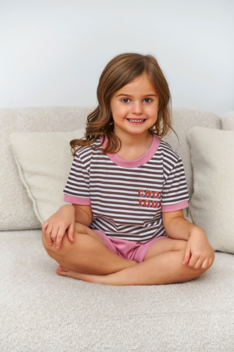 Piżama dziecięca 7405 Doctor Nap bawełna wygodna oddychająca-choco rose