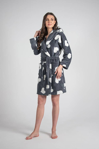 671 Serca Krótki Szlafrok damski Forex - grafit