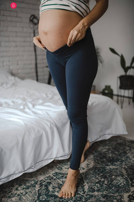 Długie legginsy ciążowe Milk&Love granatowe