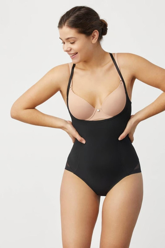 Body modelujące otwarty biust 19621 Ysabel Mora wyszczuplające czarny