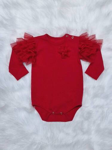 Carmen Body z długim rękawem Bambarillo czerwony