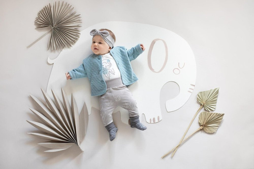 Slow Life Legginsy niemowlęce Pinokio - beż druk