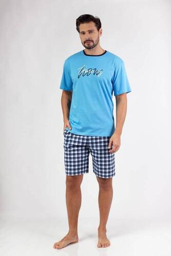 478 Piżama męska Regina -turkusowy