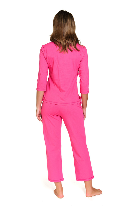 Piżama damska Doctor Nap 7356 – bawełniany komplet z nogawką ¾ - peony