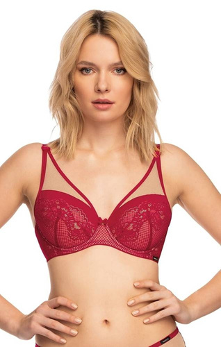 Casilda Biustonosz push-up Nipplex- czerwony
