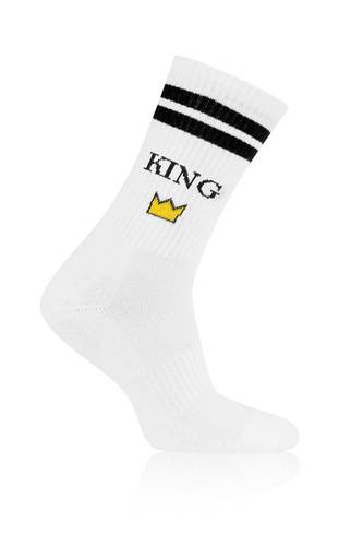 Skarpetki Męskie Italian Fashion S197D KING Długie Białe Półfrotte