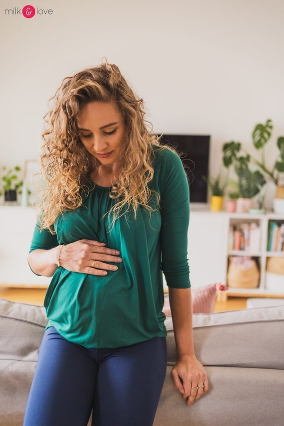 Kangaroo bluzka ciążowa i do karmienia z rękawem 7/8 Milk&Love rose brown