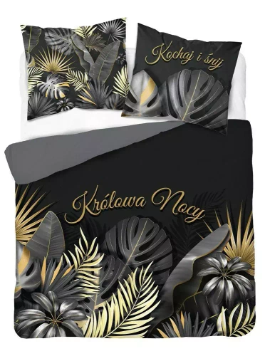 4423 A Holland 35 Pościel bawełniana Królowa nocy Detexpol grafitowy 