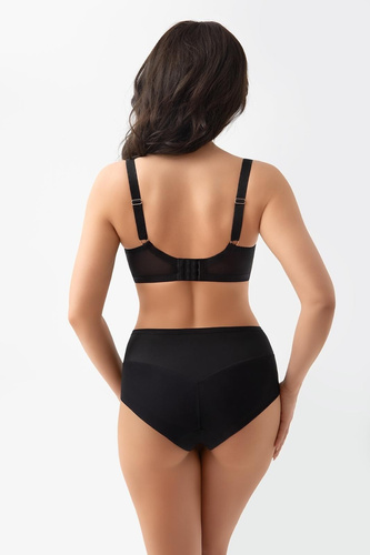 Gorsenia G021 Dotti Czarny Biustonosz Semi Soft Półusztywniany