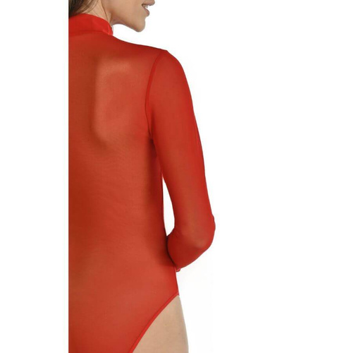 2435 Amy Body z transparentnej siateczki z półgolfem Teyli - red