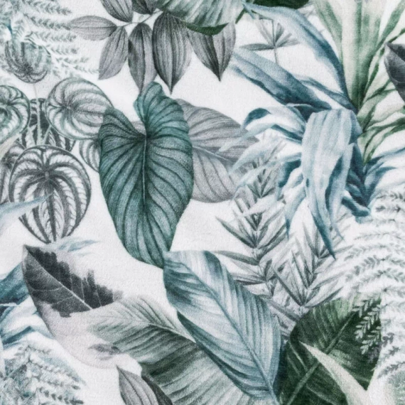 Davos 2 Koc narzuta liście Eurofirany zielony srebrny