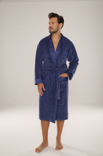 868 Noble Szlafrok męski welurowy De Lafense– elegancki, miękki, premium, jeans