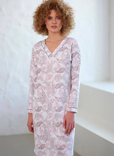 425 Koszula Nocna Cana -biały różowy