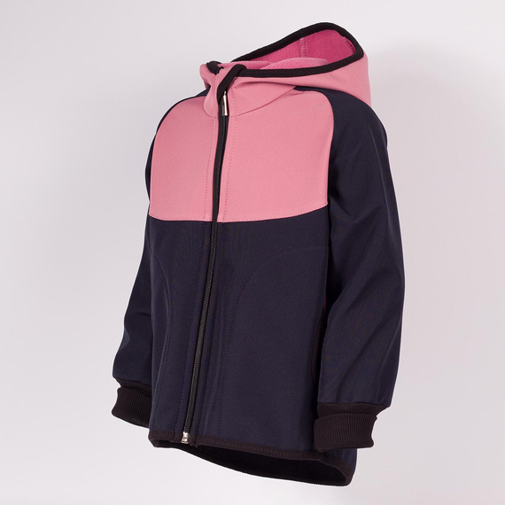 229040 Nicol Kurtka dziecięca softshell polar kaptur odblask- różowa