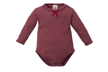 03218BDR "ROSES" Body z długim rękawem Makoma bordowy