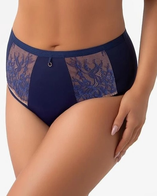 Gorsenia B024 Desire Figi Brazyliany Granatowe z Koronką i Mikrofibrą