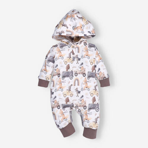 Cute Cars Kombinezon niemowlęcy z kapturem Nini druk