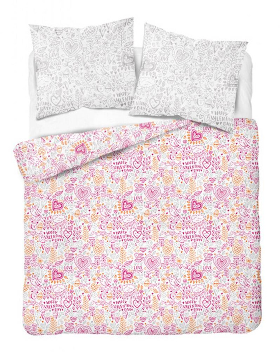 2385 A Pościel bawełniana Holland Love Happy Valentines Day Detexpol różowy 