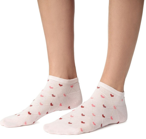 Stopki damskie Steven 114 Summer bawełniane cienkie do sneakersów różowy jasny 179