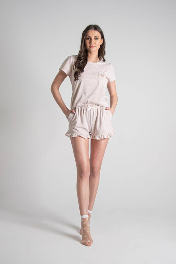 678 Mariposa II Piżama Damska Forex - beżowy melange