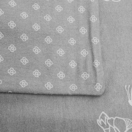 31503/2 Pościel flanelowa kwiaty Darymex szary 