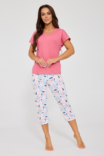 372/472 Piżama damska Louisa 2  Cornette – bawełniana, z krótkim rękawem i spodniami 3/4