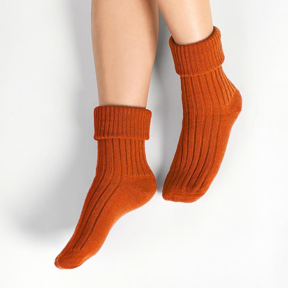 ART..067 Skarpety damskie Do Spania Steven 018 grafitowy melanż