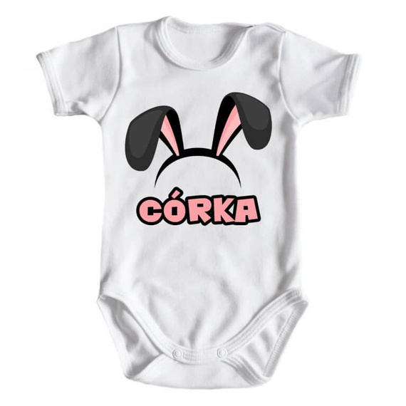 "Córka Wielkanoc" Body krótki rękaw Moocha biały 