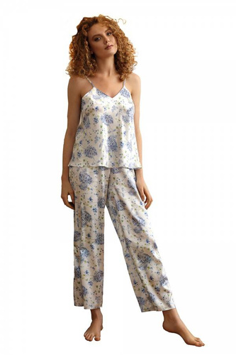 DK-KI Flowers Komplet Damski Piżama DKaren - 2 biały