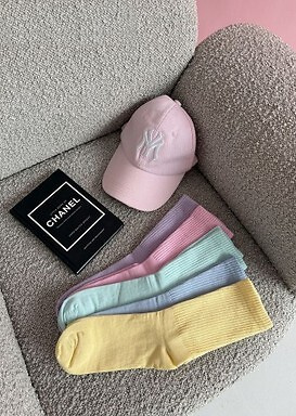 Skarpety damskie bawełniane Milena 1313-002 Prążek – prążkowane, wygodne żółty