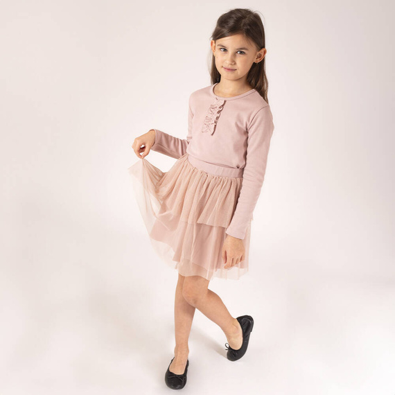 203139 Lou Bluzka bawełniana z długim rękawem Nicol - beżowy