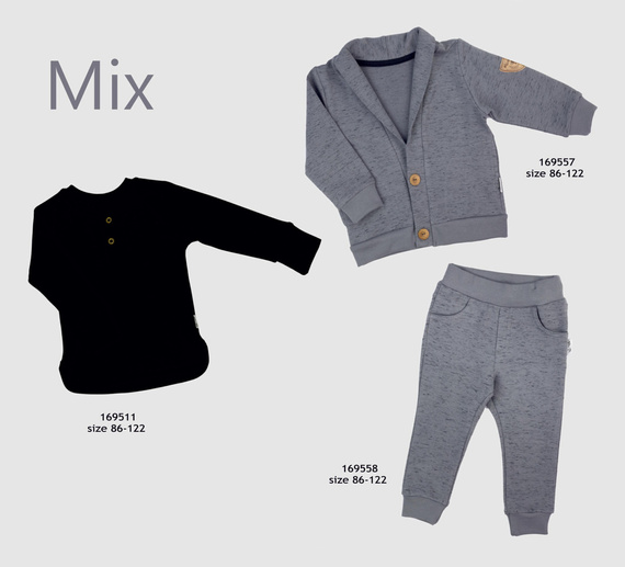 169511 Bluzka bawełniana z długim rękawem "Mix" Nicol - czarny