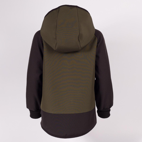 229021 Nicol Kurtka dziecięca softshell polar kaptur odblask- khaki