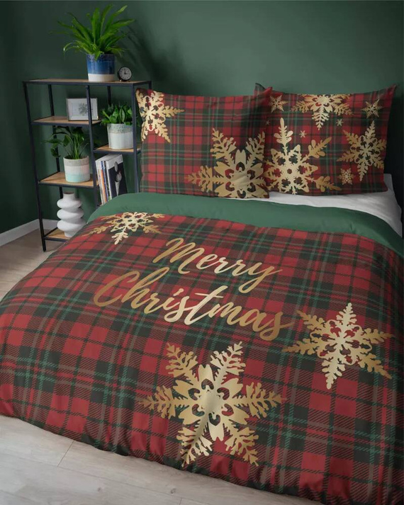 5301 A Pościel świąteczna Merry Christmas Detexpol czerwony