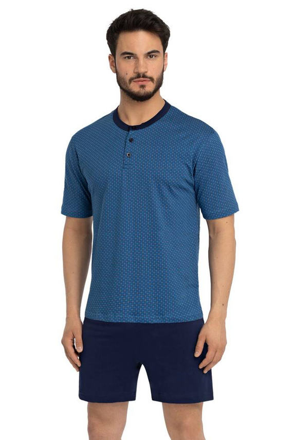 PG36355 Piżama Męska Nottingham niebieski