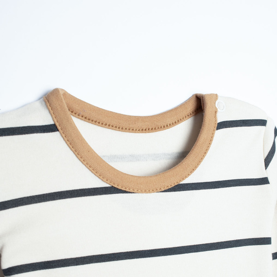 Body niemowlęce 222099 Olo Nicol 100% bawełna grafitowe paski długi rękaw
