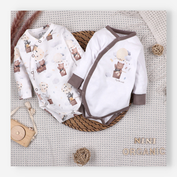 ABN-5651 Bawełniane body kopertowe Balloon Friends Nini organic 100% PL produkcja