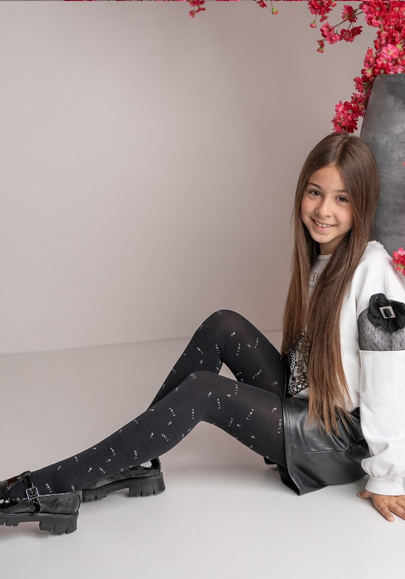 2431 Riko Rajstopy dziewczęce 40 den Knittex -czarny