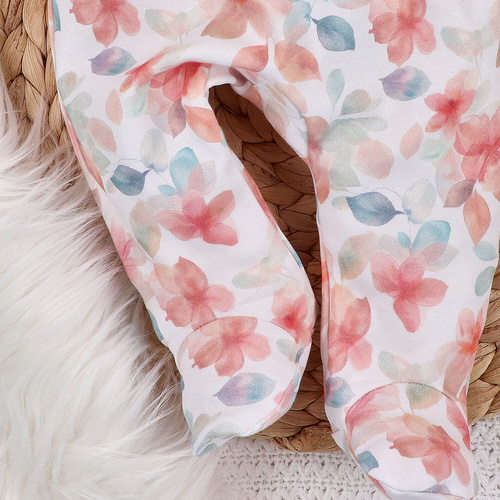 ABN-5423 Kolorowe kwiatki Półśpiochy z bawełny organicznej Nini druk