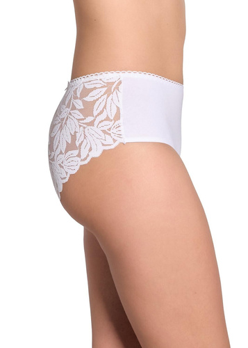 Figi damskie 222 Gabidar bawełna koronka zabudowane-białe