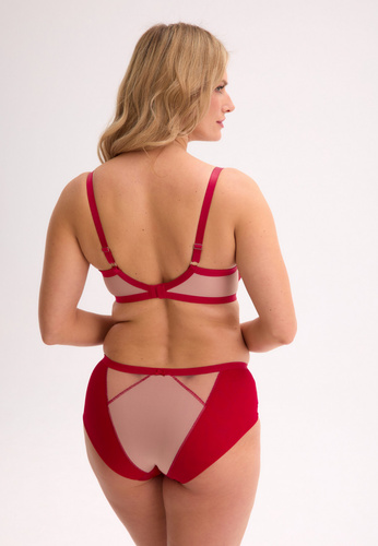 BS 1273 Aina Biustonosz semi soft czerwony – koronka, siateczka, fiszbiny