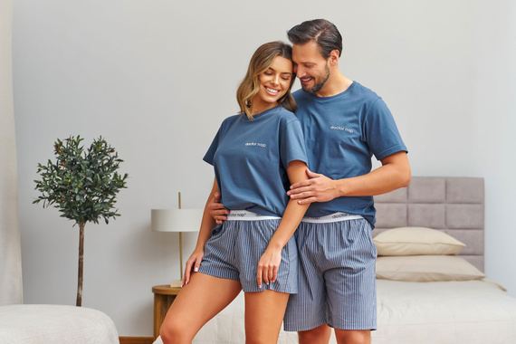 Doctor Nap 7423 piżama damska Denim Blue bawełna