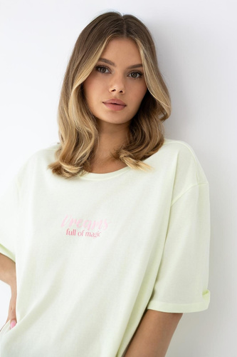 Koszula nocna Savanna Sensis limonkowa bawełniana lekka wygodna