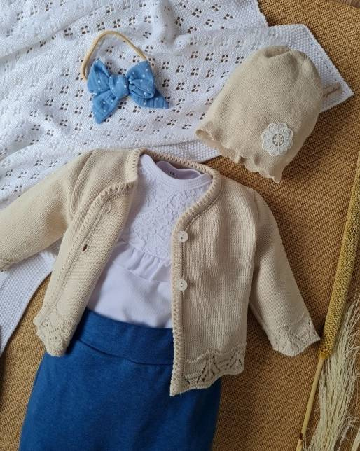 BSW/026 Sweterek ażurowy Marija - beżowy