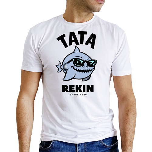 "REKINY grube ryby" koszulka męska Moocha biały