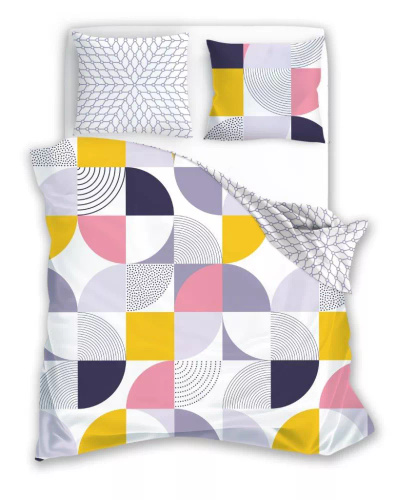 Milargo Verde 008 Pościel satynowa geometria Faro szary 