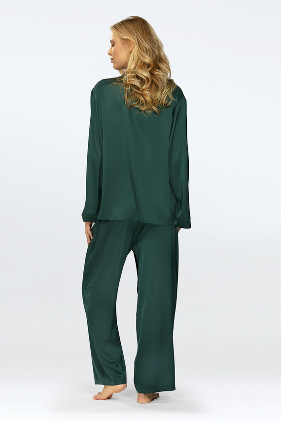 Amina satynowy komplet damski DKaren - zielony