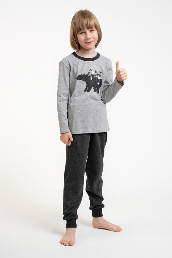 Morten Piżama chłopięca Italian Fashion melanż/c.melanż