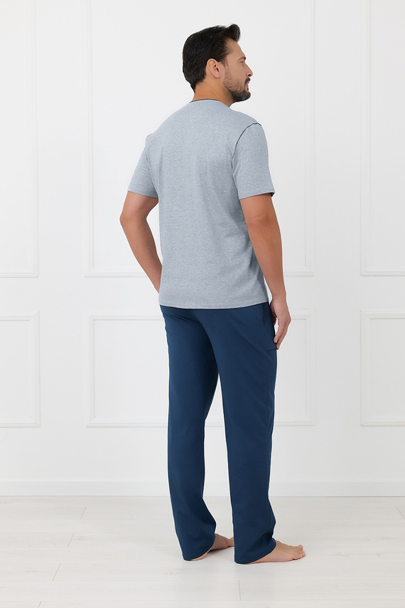 Piżama męska Devon Italian Fashion bawełniana długie spodnie-melanż